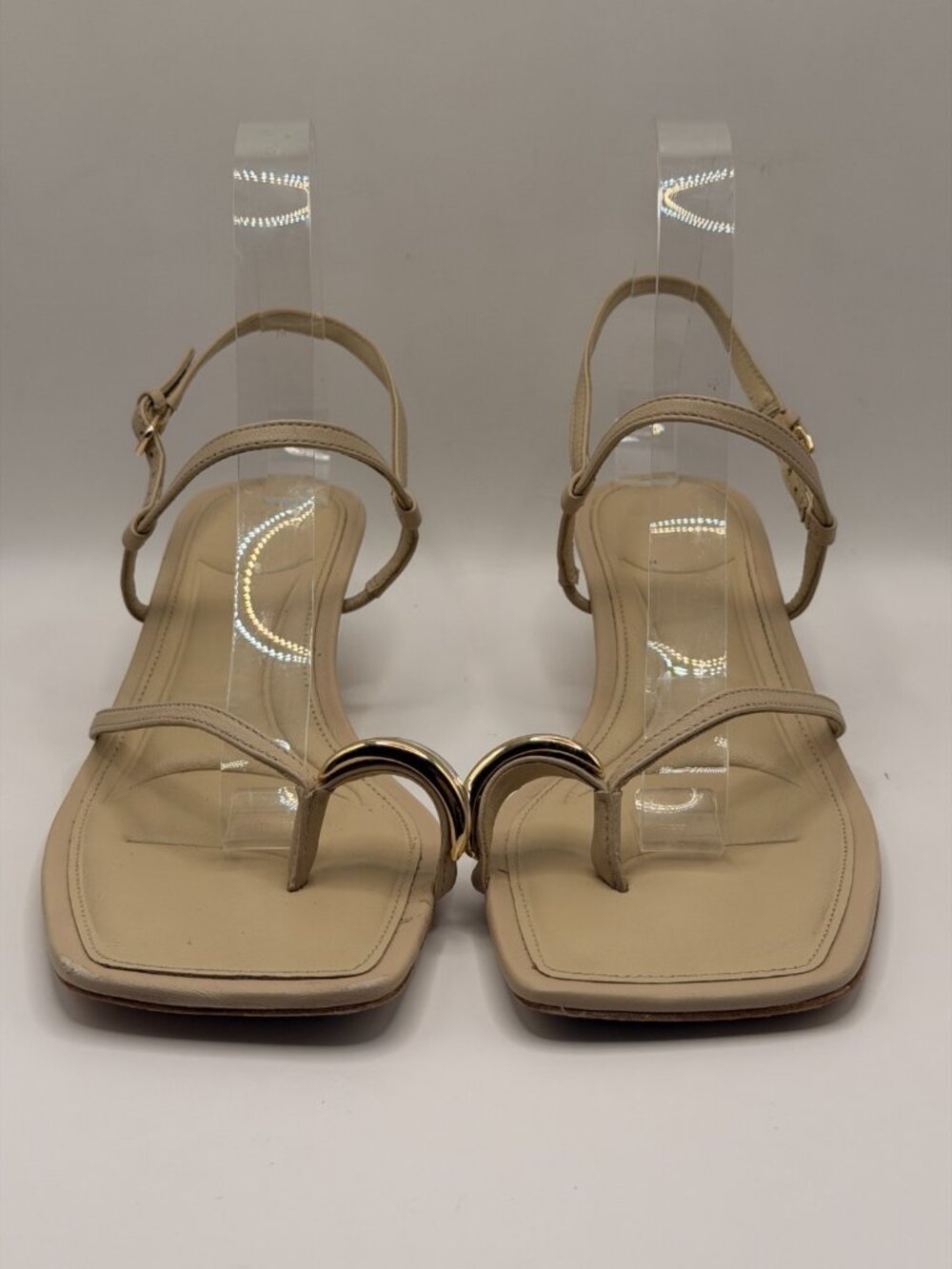 Vince Women Polli Birch Toe Ring Kitten Heel Sandal Sz 8.5 - Picture 4 of 13